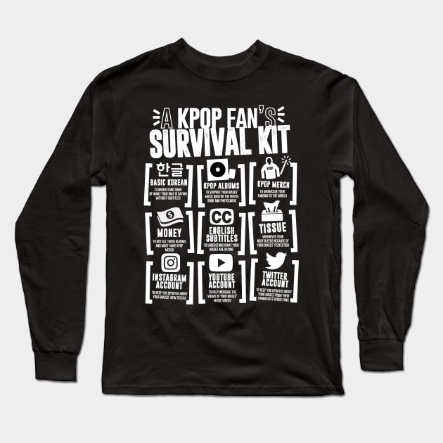 A KPOP FAN'S SURVIVAL KIT 2 Long Sleeve T-Shirt by skeletonvenus